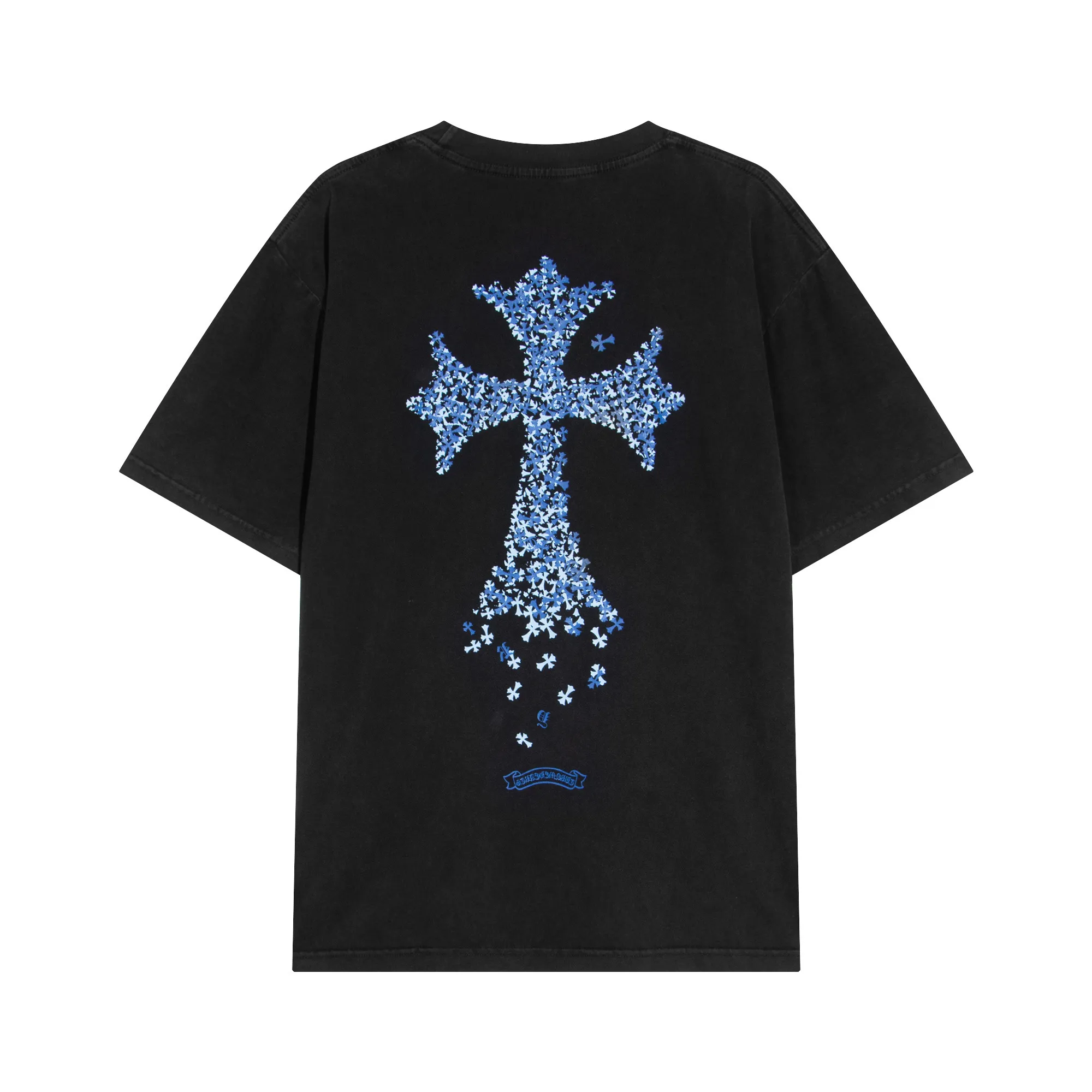 P150 Chrome Hearts Chrome Hearts Gradient Cross Short Sleeve Size: SMLXL Color: Black White